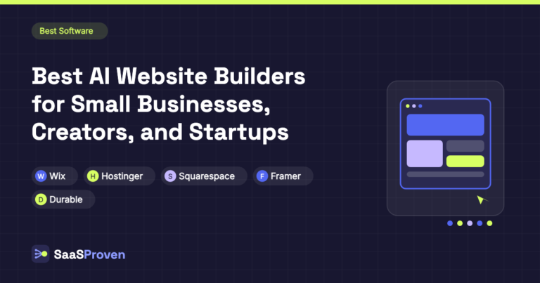 SaaSProven guide cover image: Best AI Website Builders for Small Businesses, Creators, and Startups